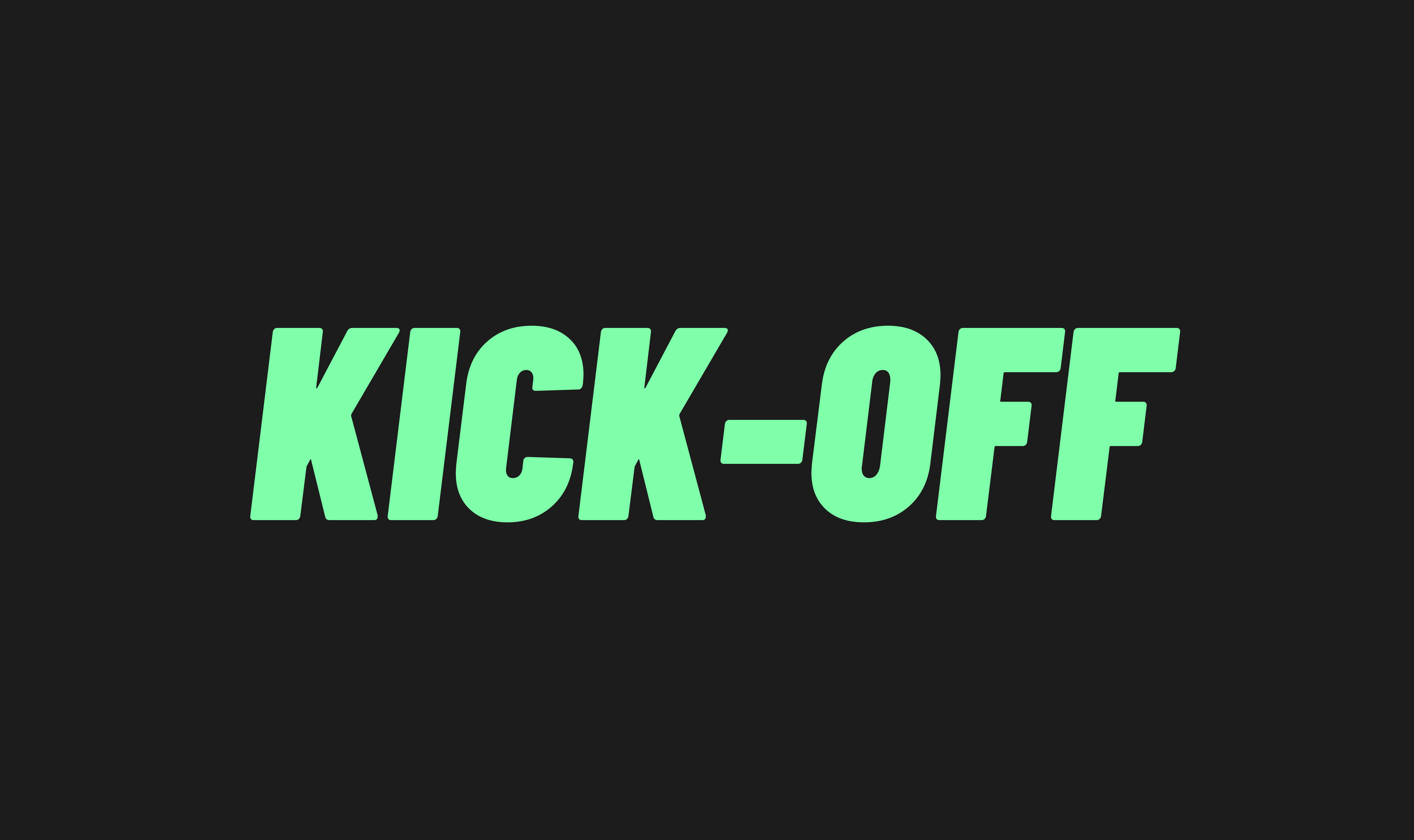 KICK-OFF — Logo sur fond noir