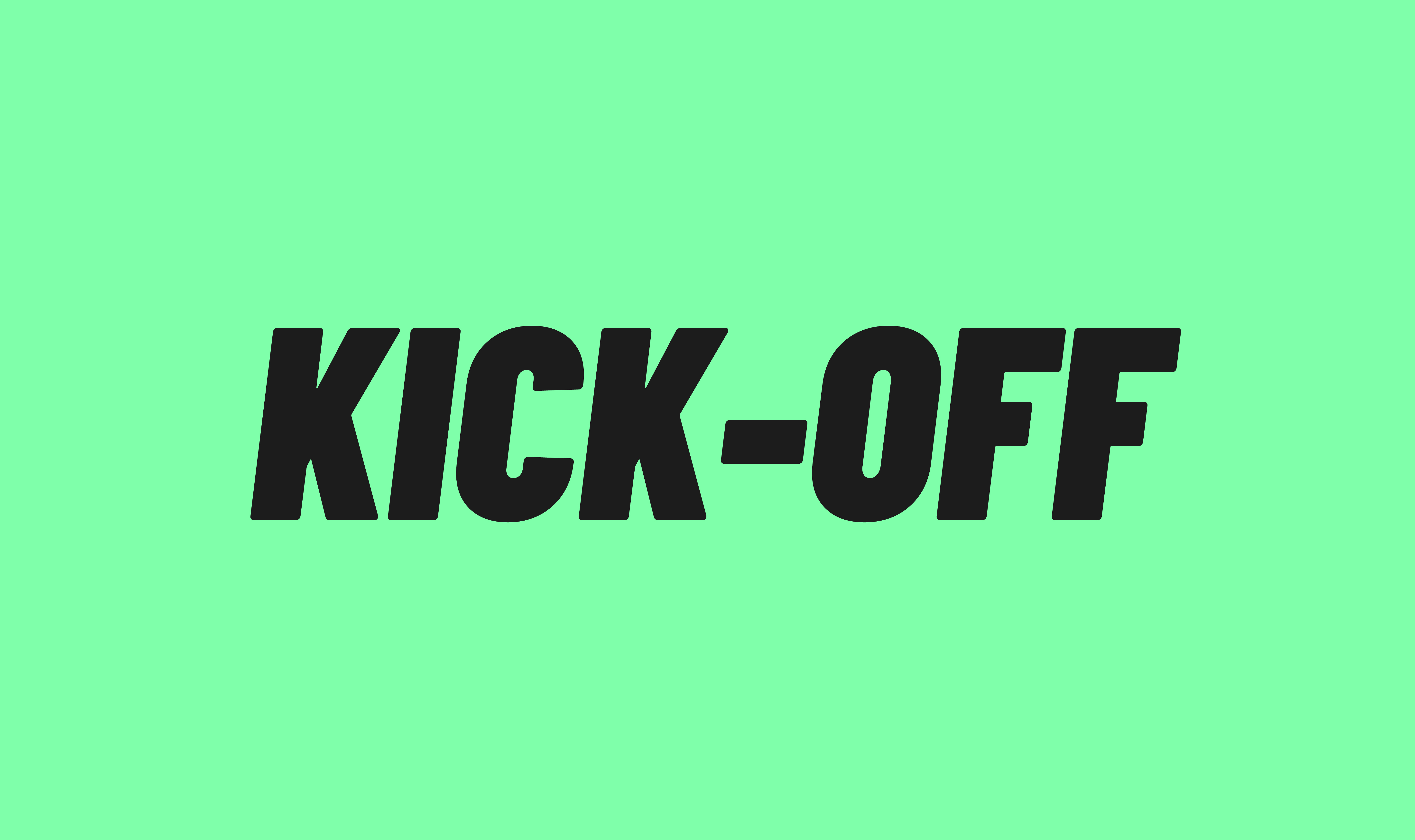 KICK-OFF — Lettermark sur fond vert