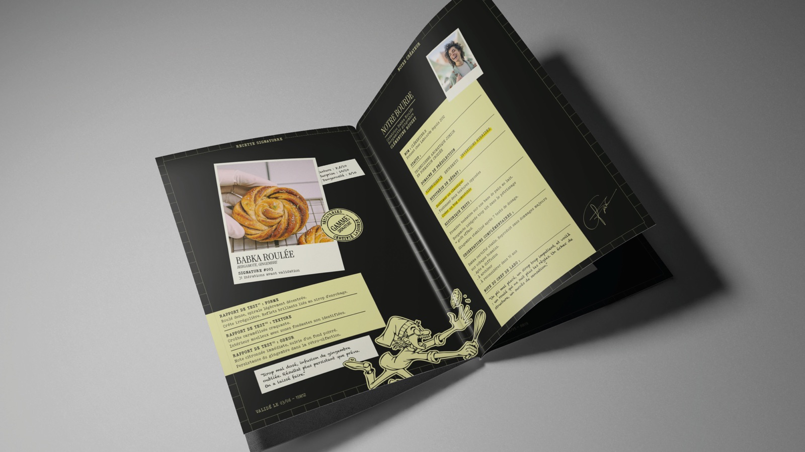 Double page Babka Roulée avec photo et mascotte