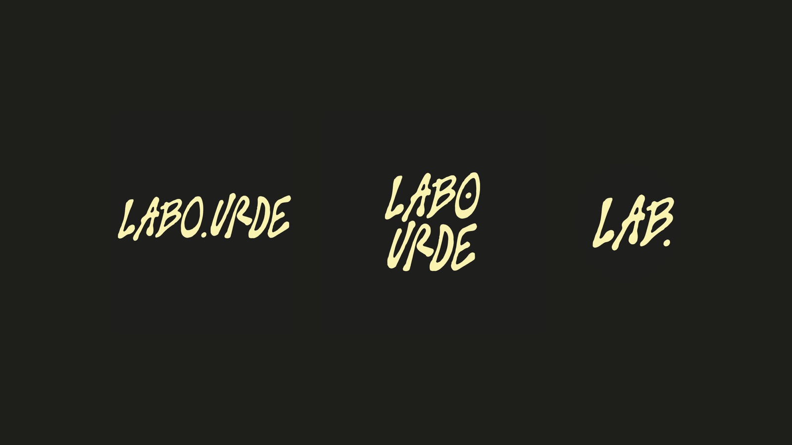 Variations du logo LABO.URDE — horizontal, empilé et abrégé