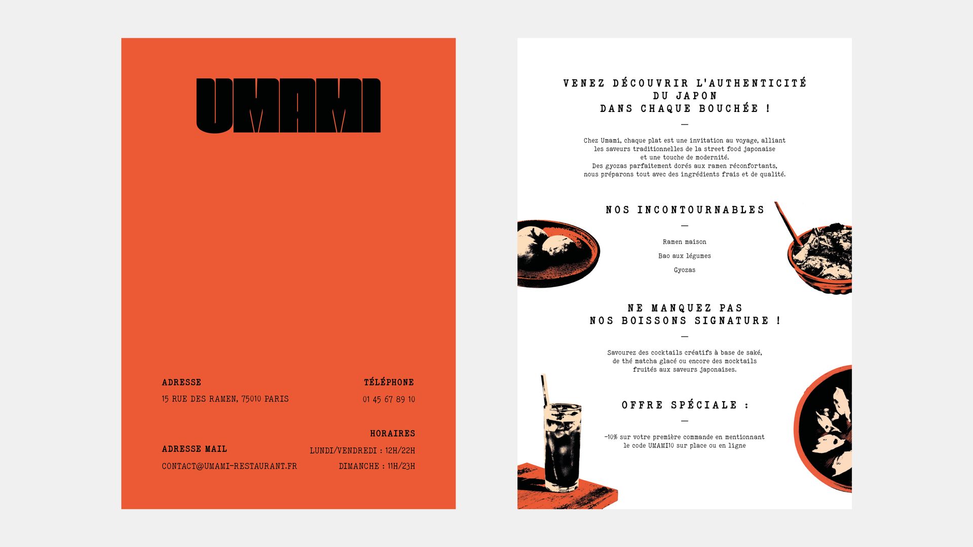 UMAMI — Menu recto